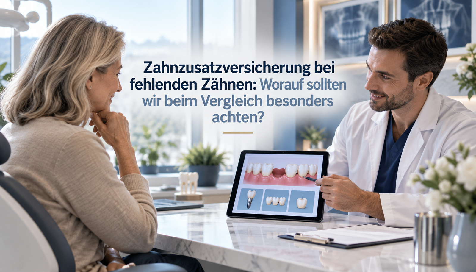 Zahnzusatzversicherung bei fehlenden Zähnen: Worauf sollten wir beim Vergleich besonders achten?